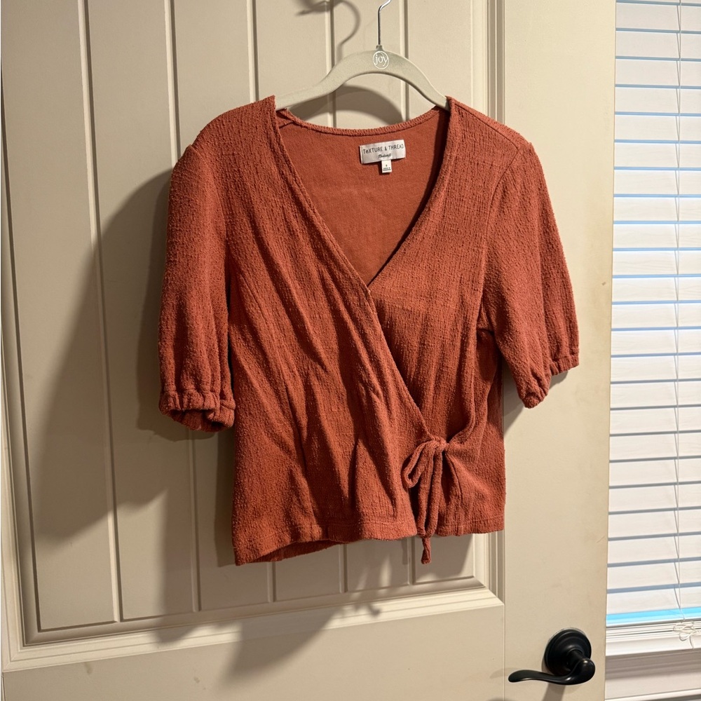 Madewell Rust Wrap Blouse